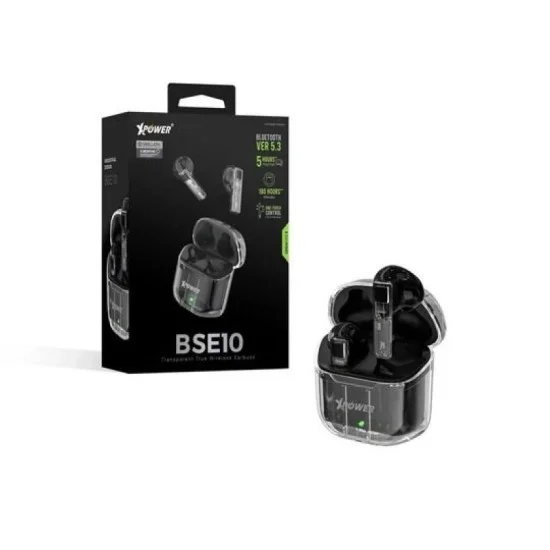 BSE10 True Wireless Bluetooth 5.3 Earbuds - Transparent black